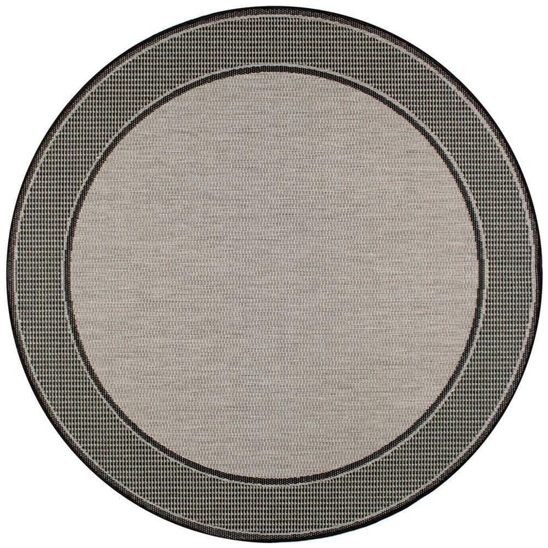 nuLOOM Gris Gray 5 ft. x 5 ft. Round Indoor/Outdoor Patio Area Rug OWDN05A-R505