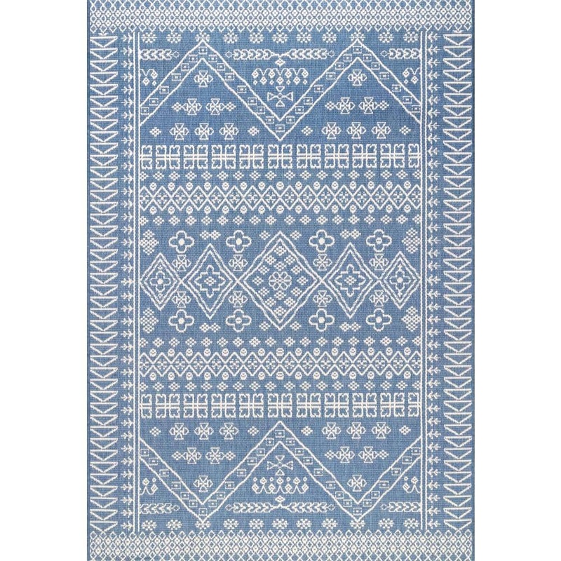 nuLOOM Kandace Blue 11 ft. x 15 ft. Indoor/Outdoor Patio Area Rug OWDN24A-11015