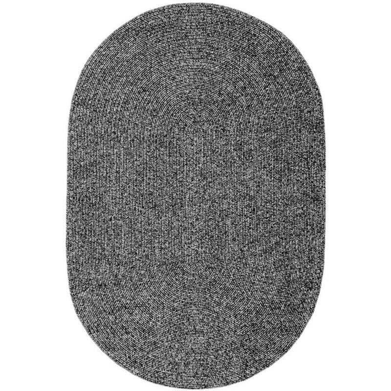 nuLOOM Lefebvre Casual Braided Charcoal 5 ft. x 8 ft. Indoor/Outdoor Oval Patio Rug HJFV01F-O508