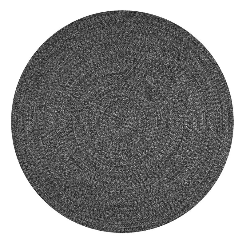 nuLOOM Lefebvre Casual Braided Charcoal 8 ft. Indoor/Outdoor Round Patio Rug HJFV01F-R808
