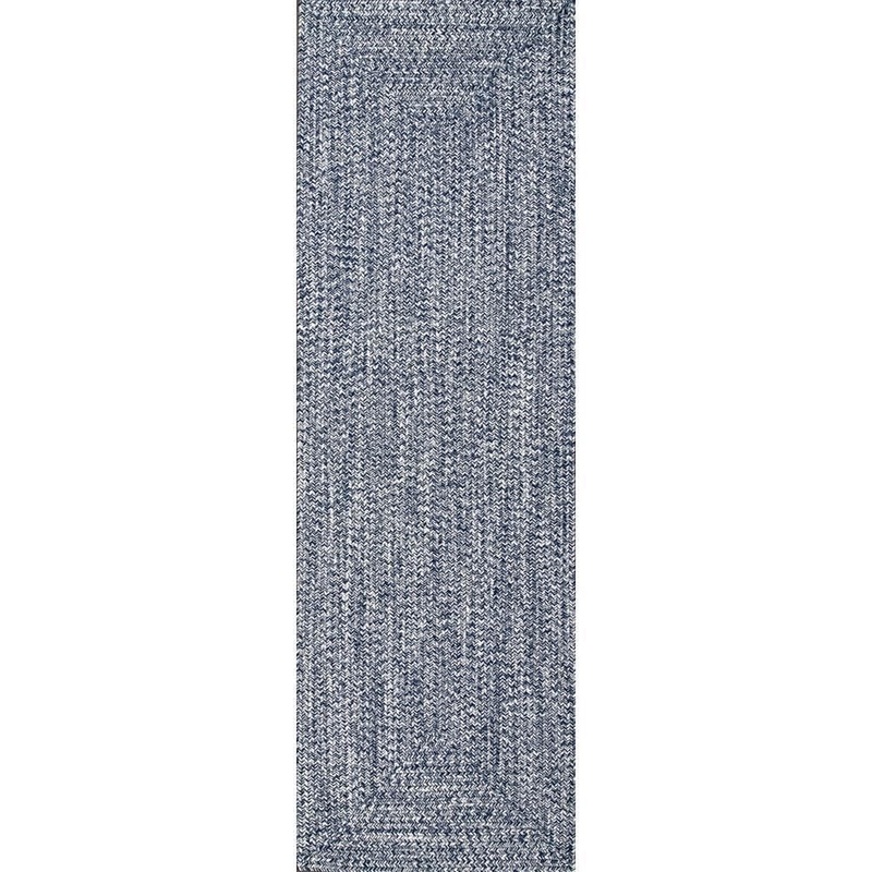 nuLOOM Lefebvre Casual Braided Light Blue 3 ft. x 8 ft. Indoor/Outdoor Runner Patio Rug HJFV01D-2608