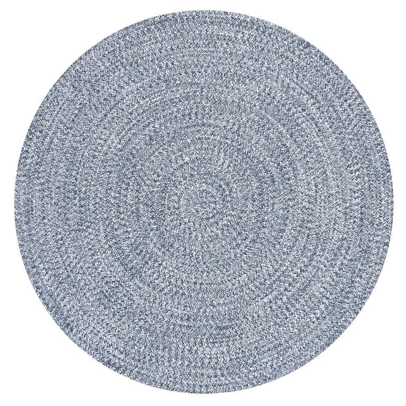 nuLOOM Lefebvre Casual Braided Light Blue 6 ft. Indoor/Outdoor Round Patio Rug HJFV01D-R606