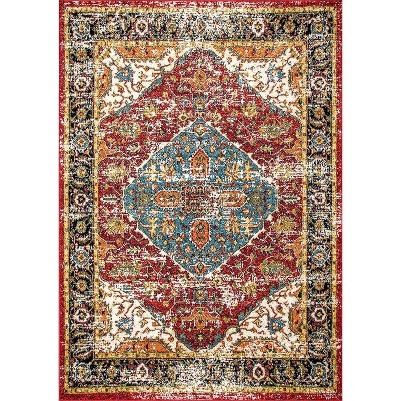 nuLOOM Muriel Medallion Multi 4 ft. x 6 ft. Indoor/Outdoor Patio Area Rug MEBE03A-406