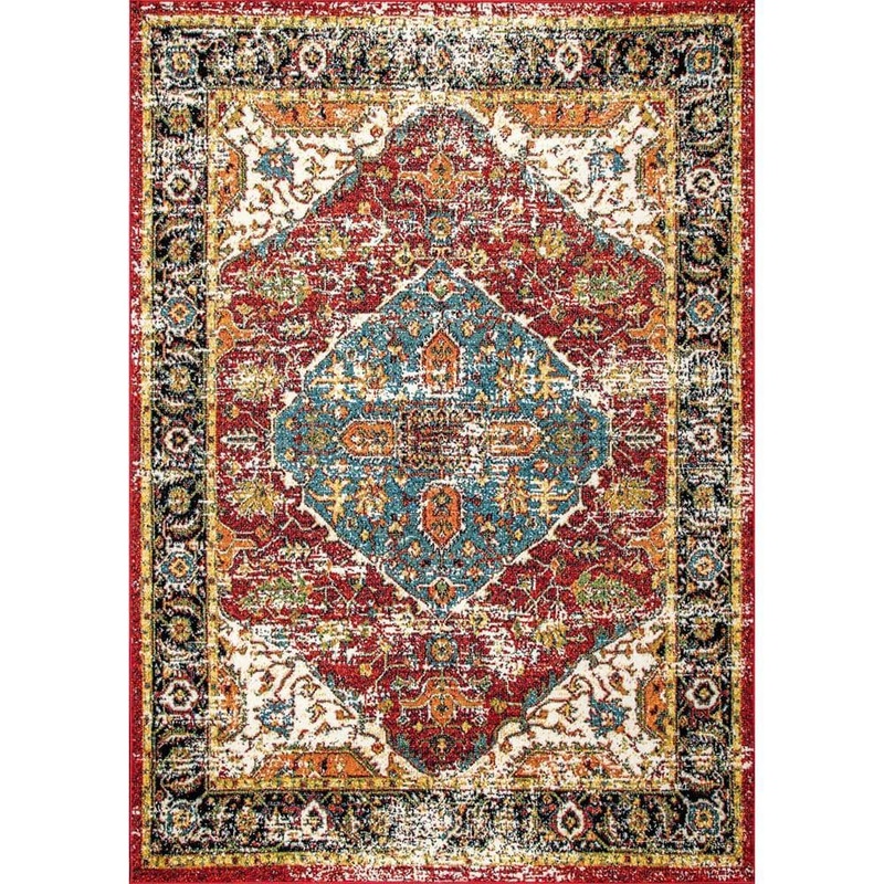 nuLOOM Muriel Transitional Medallion Multicolor Doormat 2 ft. x 3 ft.  Indoor/Outdoor Area Rug MEBE03A-203