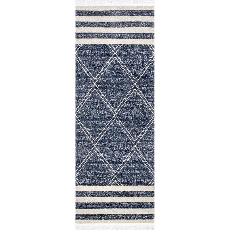 nuLOOM Roberge Coastal Navy 3 ft. x 6 ft. Indoor/Outdoor Runner Rug BDSI09A-2606