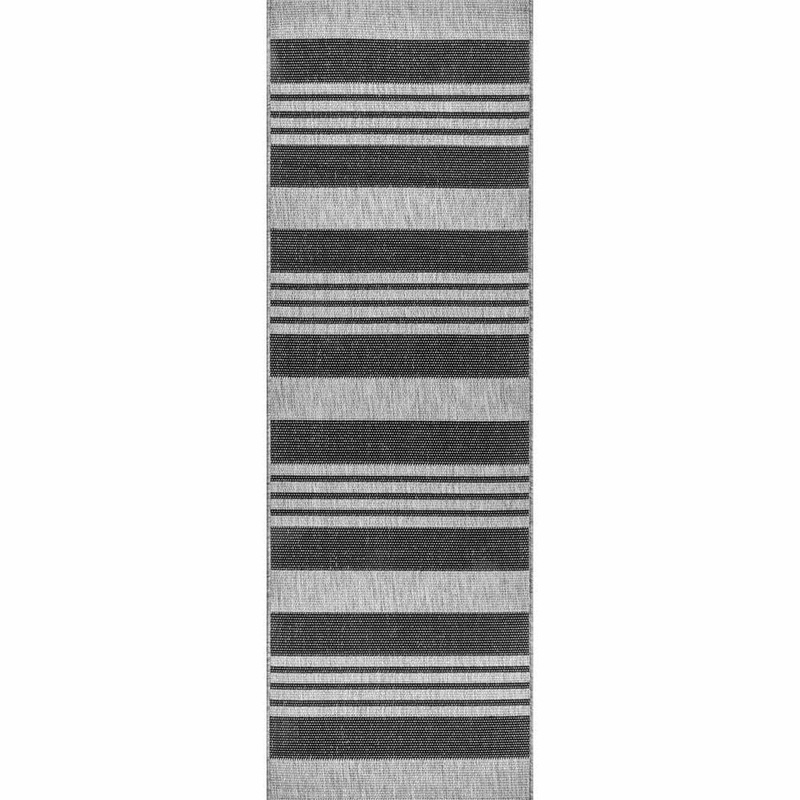 nuLOOM Robin Gray 2 ft. x 8 ft. Indoor/Outdoor Runner Patio Rug OWDN29C-208