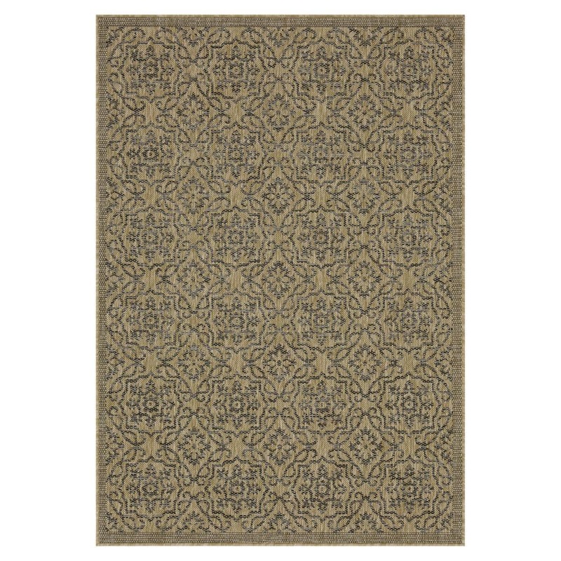 PLAYA RUG Eliza Jute and Black 6 ft. x 9 ft. Indoor/Outdoor Area Rug ELZ-JUTE-6X9