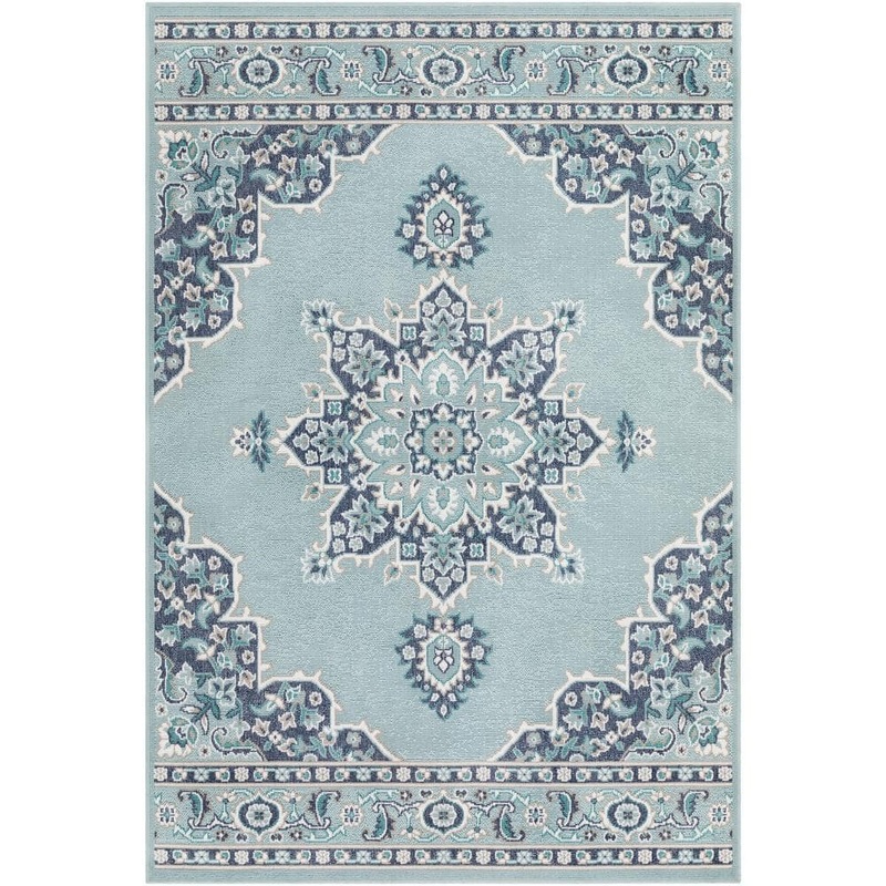 Livabliss Felix Aqua 3 ft. 6 in. x 5 ft. 6 in. Solid Indoor/Outdoor Patio Area Rug S00151079069