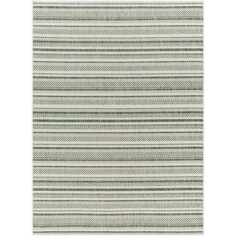Livabliss Llyr Green 8 ft. x 10 ft. Striped Indoor/Outdoor Area Rug S00161074245