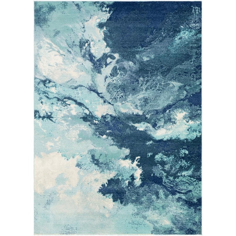 Livabliss Natassa Aqua 5 ft. 3 in. x 7 ft. 3 in. Abstract Indoor/Outdoor Patio Area Rug S00161029173