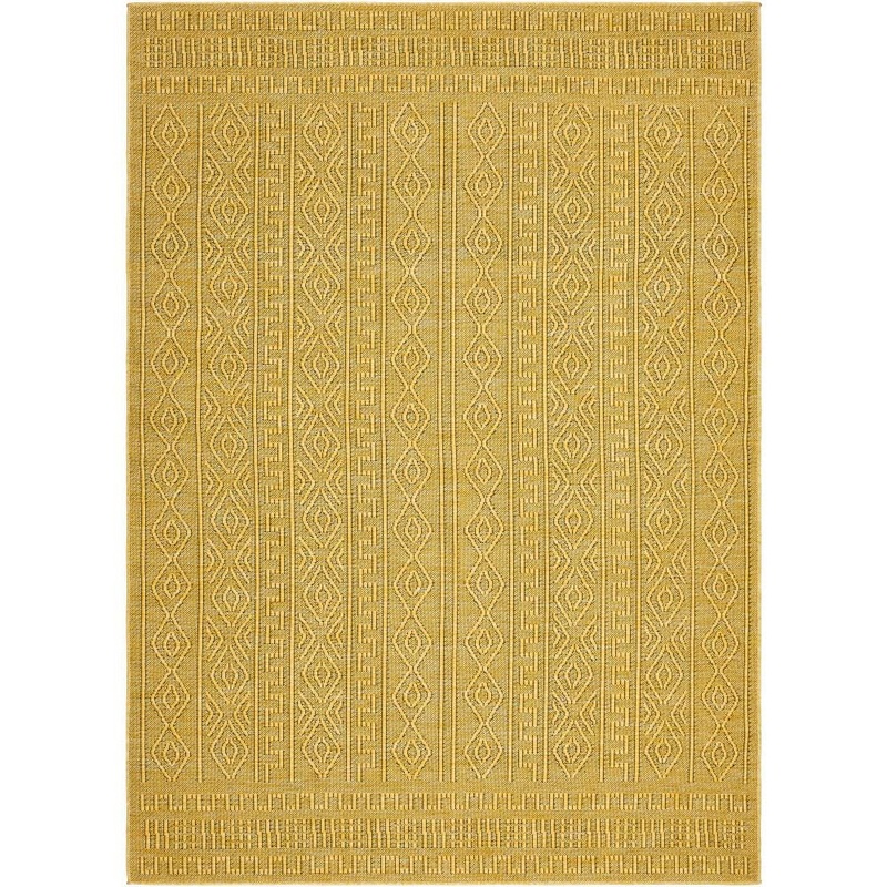 Livabliss Terrace Yellow Moroccan 9 ft. x 12 ft. Indoor/Outdoor Area Rug TRC2301-9212