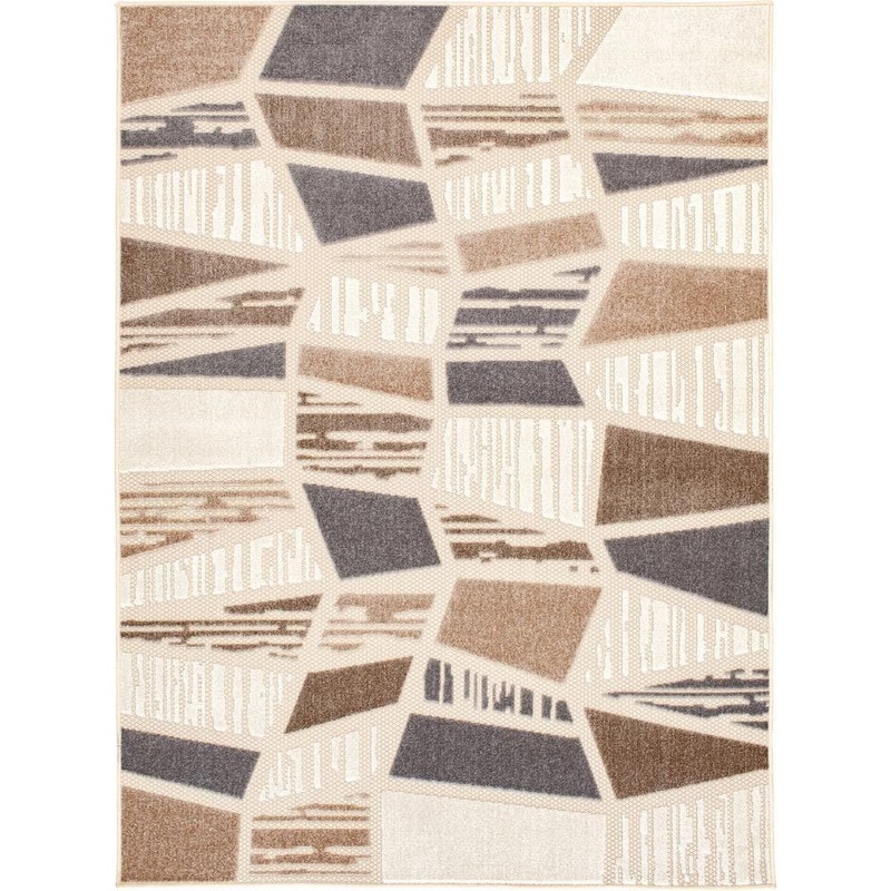 LOOMAKNOTI Brigingtin Cream/Brown 9 ft. 10 in. x 12 ft. 10 in. Geometric Polypropylene Indoor/Outdoor Area Rug 1653.04.85EC