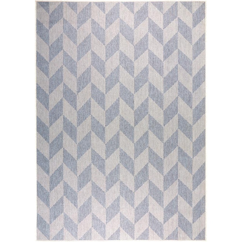 Nicole Miller Patio Country Calla Blue/Gray 8 ft. x 10 ft.Geometric Indoor/Outdoor Area Rug 1-4554-340