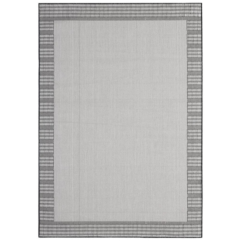 Nicole Miller Patio Country Landry Gray/Black 5 ft. x 7 ft. Border Indoor/Outdoor Area Rug 2-3754-456