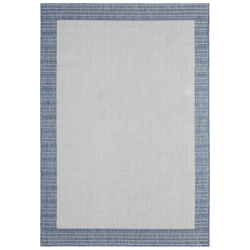 Nicole Miller Patio Country Landry Gray/Blue 5 ft. x 7 ft. Border Indoor/Outdoor Area Rug 2-3754-705
