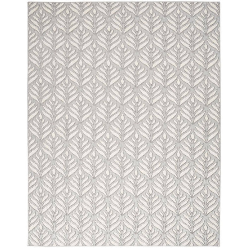 Nourison Aloha Grey 6 ft. x 9 ft. Botanical Contemporary Area Rug 175168