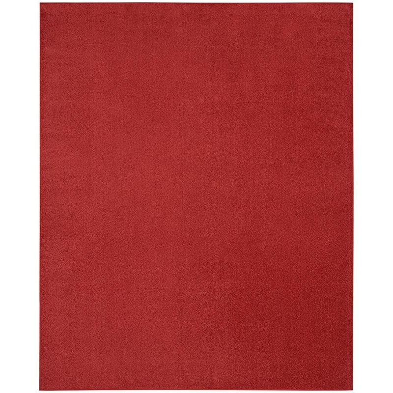 Nourison Essentials 7 ft. x 10 ft. Brick Red  Solid Contemporary Indoor/Outdoor Patio Area Rug 823366