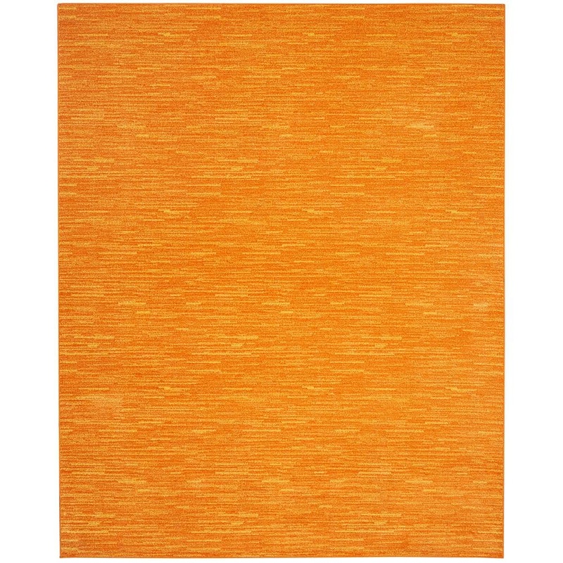 Nourison Essentials 7 ft. x 10 ft. Sunburst Solid Contemporary Indoor/Outdoor Patio Area Rug 825216