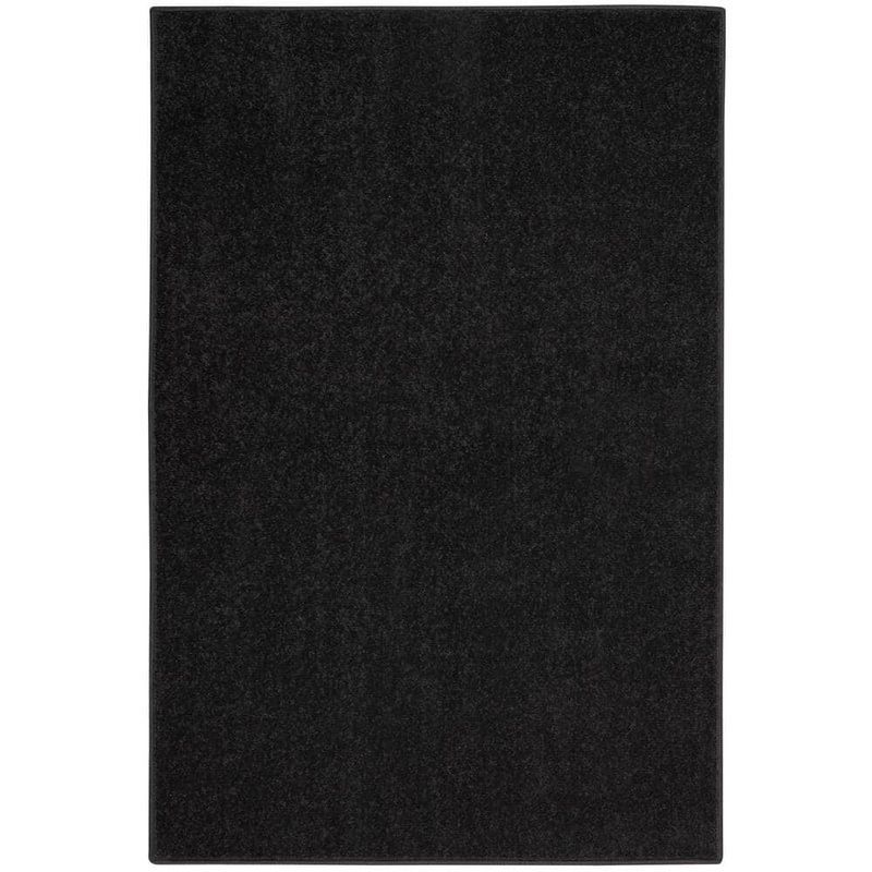 Nourison Essentials doormat 2 ft. x 4 ft. Black Solid Indoor/Outdoor Patio Kitchen Area Rug 821614