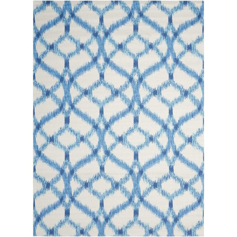 Nourison Izmir Ikat Aegean 5 ft. x 7 ft. Moroccan Bohemian Indoor/Outdoor Patio Area Rug 147899