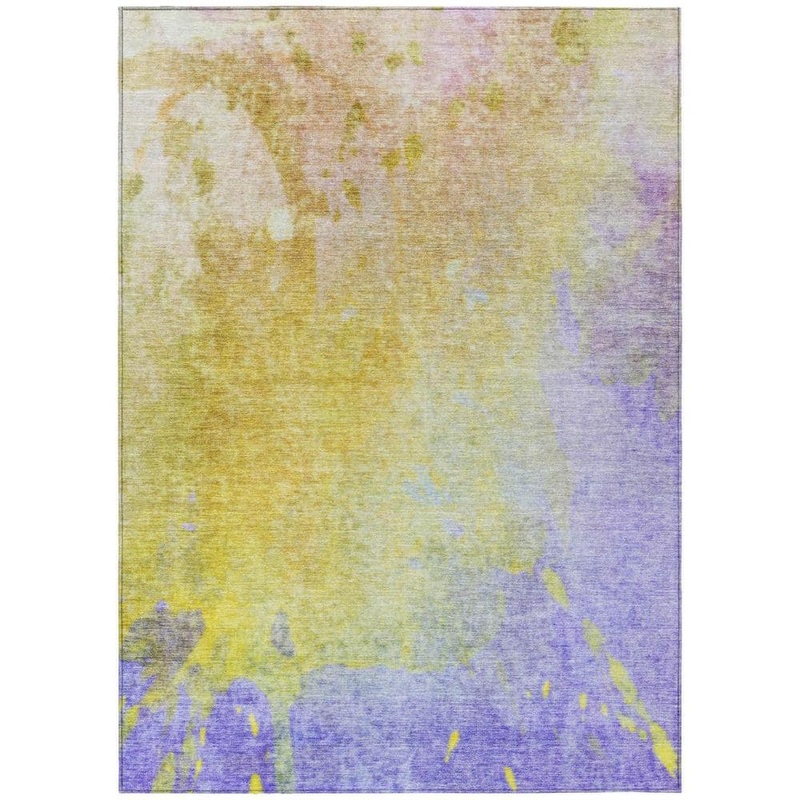 HomeRoots Blue Gold and Wheat 8 ft. x 10 ft. Woven Abstract Rectangle Indoor/Outdoor Area Rug 2000563328