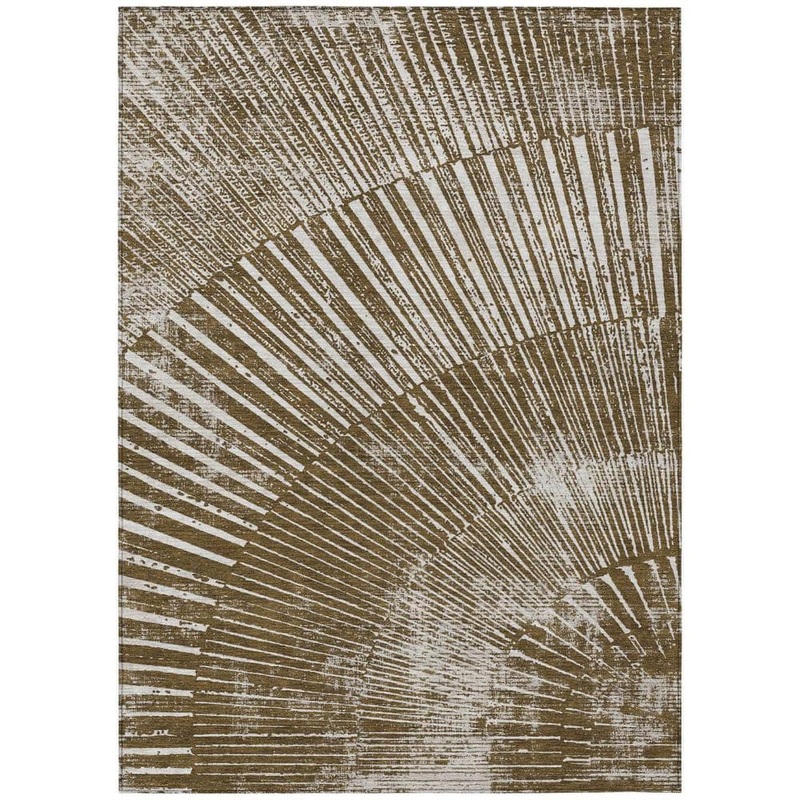 HomeRoots Chocolate 3 ft. x 5 ft. Woven Abstract Rectangle Indoor/Outdoor Area Rug 2000561960