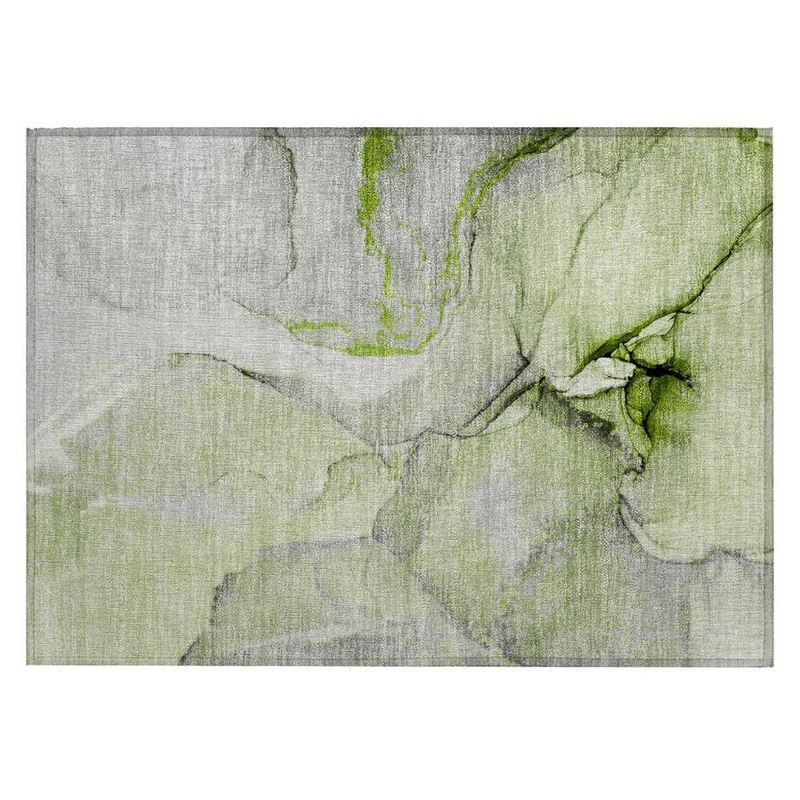 HomeRoots Green 2 ft. x 3 ft. Abstract Indoor/Outdoor Area Rug 2000559685