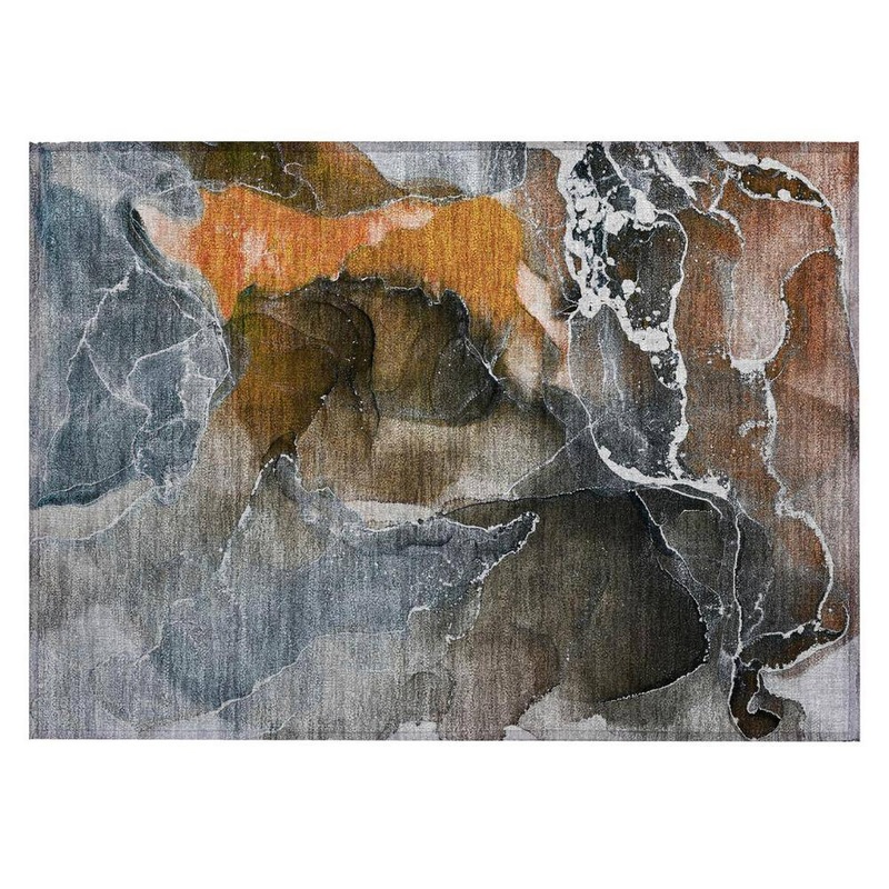 HomeRoots Orange 2 ft. x 3 ft. Abstract Indoor/Outdoor Area Rug 2000559460
