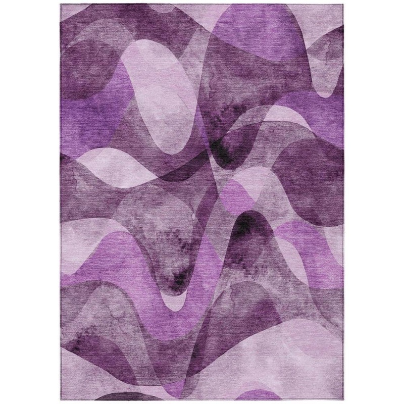 HomeRoots Purple 10 ft. x 14 ft. Woven Abstract Polyester Rectangle Indoor/Outdoor Area Rug 2000561623