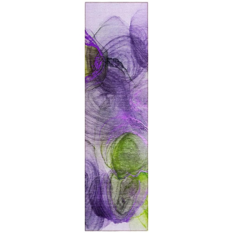 HomeRoots Purple 2 ft. x 8 ft. Abstract Indoor / Outdoor Area Rug 2000560020