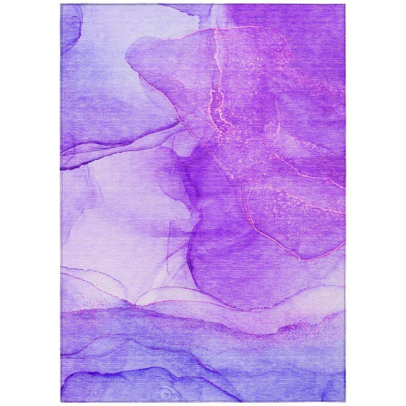 HomeRoots Purple 3 ft. x 5 ft. Abstract Indoor / Outdoor Area Rug 2000559769