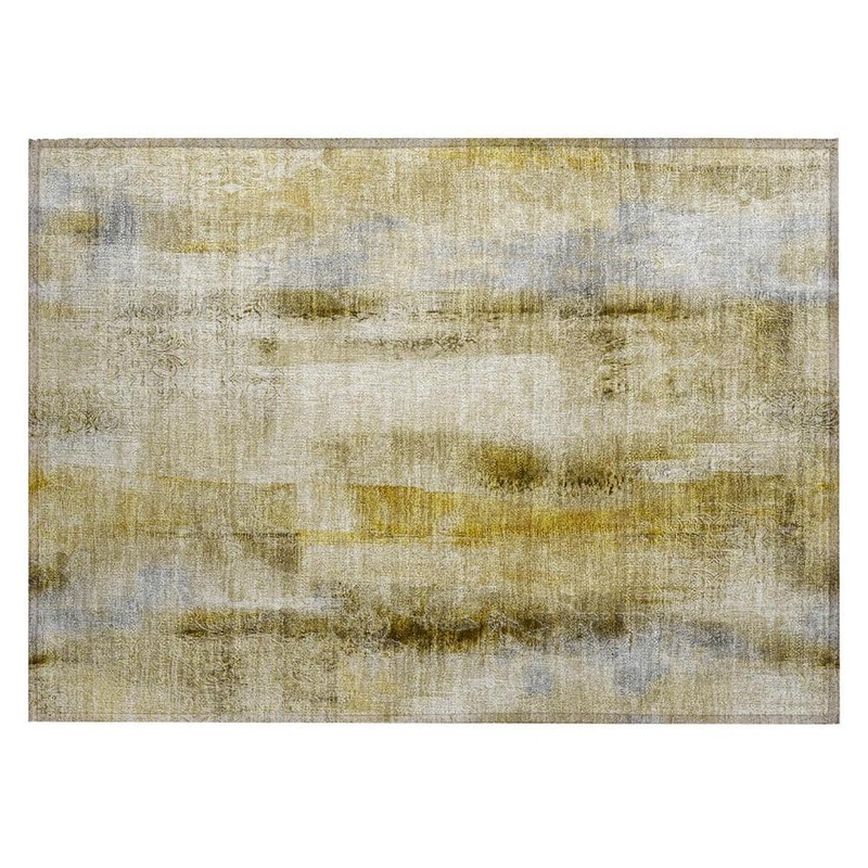 HomeRoots Taupe 2 ft. x 3 ft. Woven Border Polyester Rectangle Indoor/Outdoor Area Rug 2000561678