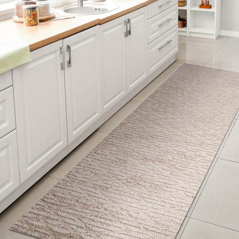 JONATHAN Y Ararat High-Low Pile Moroccan Diamond Modern Beige 2 ft. x 10 ft. Indoor/Outdoor Runner Rug SBH105A-210