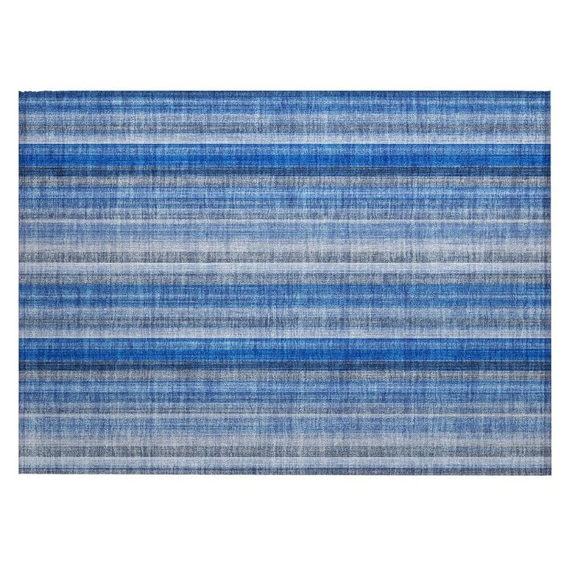 HomeRoots Blue 2 ft. x 3 ft. Woven Striped Rectangle Indoor/Outdoor Area Rug 2000562020