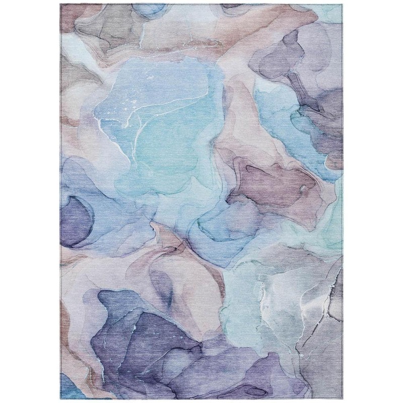 HomeRoots Blue 3 ft. x 5 ft. Abstract Indoor / Outdoor Area Rug 2000559661