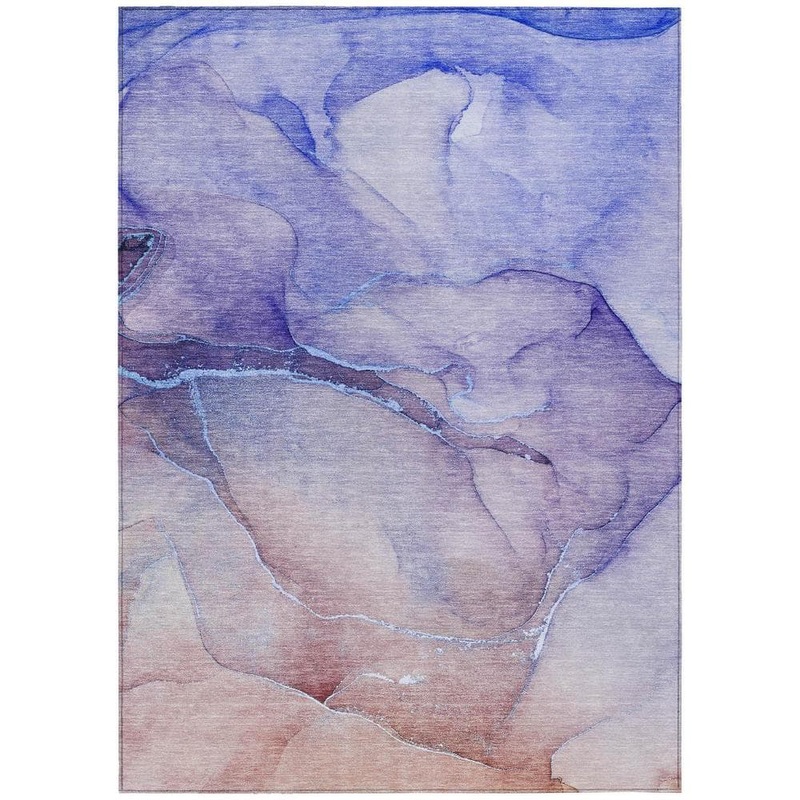 HomeRoots Blue and Brown 10 ft. x 14 ft. Abstract Indoor / Outdoor Area Rug 2000559819