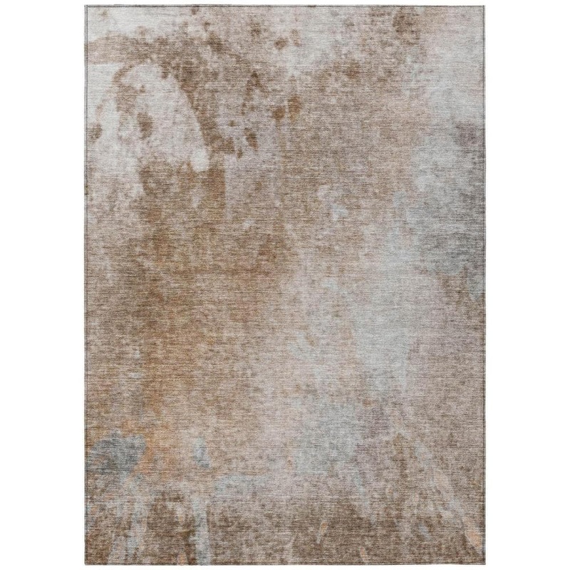 HomeRoots Brown and Off White 3 ft. x 5 ft. Woven Abstract Rectangle Indoor/Outdoor Area Rug 2000563307
