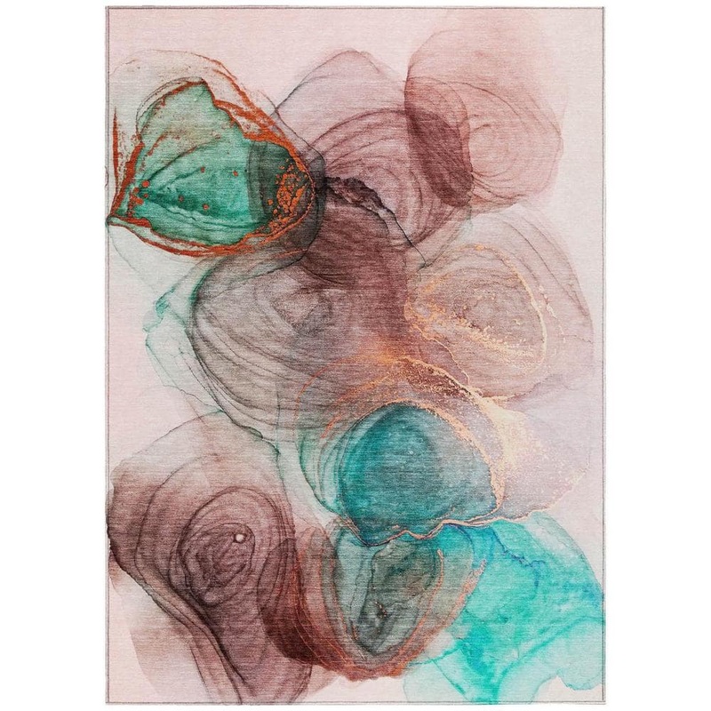 HomeRoots Burgundy 5 ft. x 8 ft. Abstract Indoor / Outdoor Area Rug 2000559996