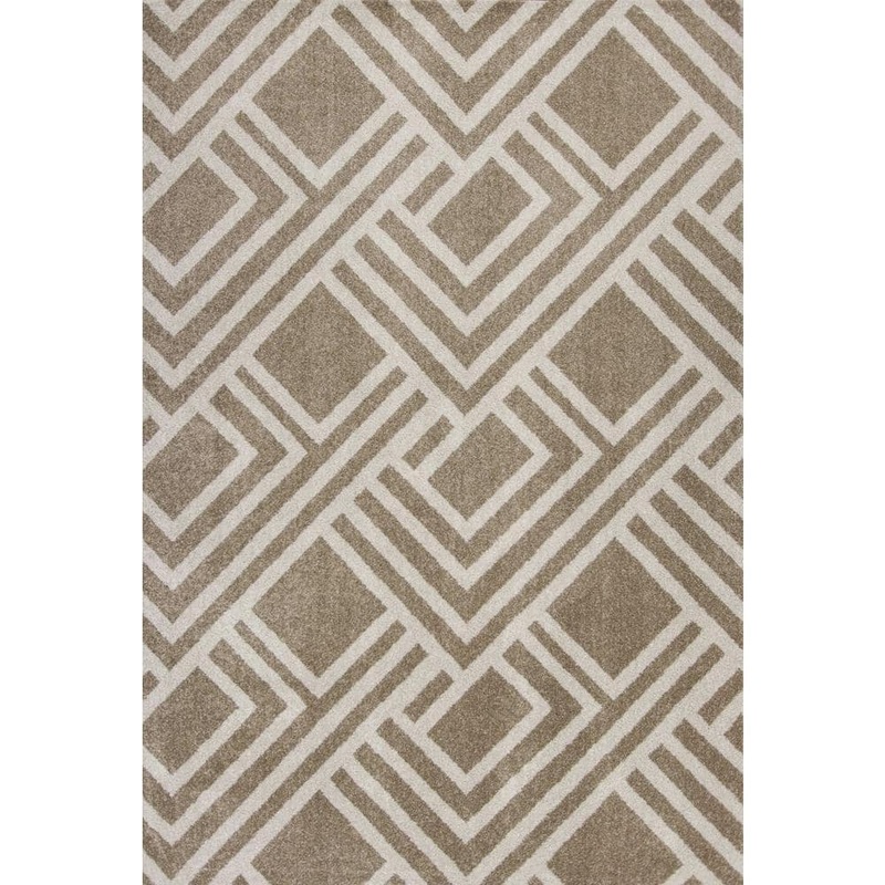 HomeRoots Charlie 5 X 8 ft. Beige Geometric Indoor/Outdoor Area Rug 2000354075