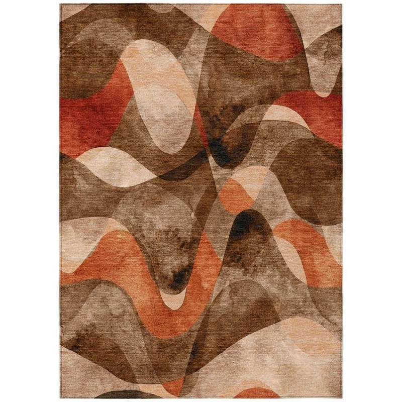 HomeRoots Chocolate 10 ft. x 14 ft. Woven Abstract Polyester Rectangle Indoor/Outdoor Area Rug 2000561578
