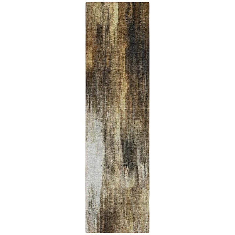 HomeRoots Chocolate 2 ft. x 8 ft. Woven Abstract Runner Indoor/Outdoor Area Rug 2000563593
