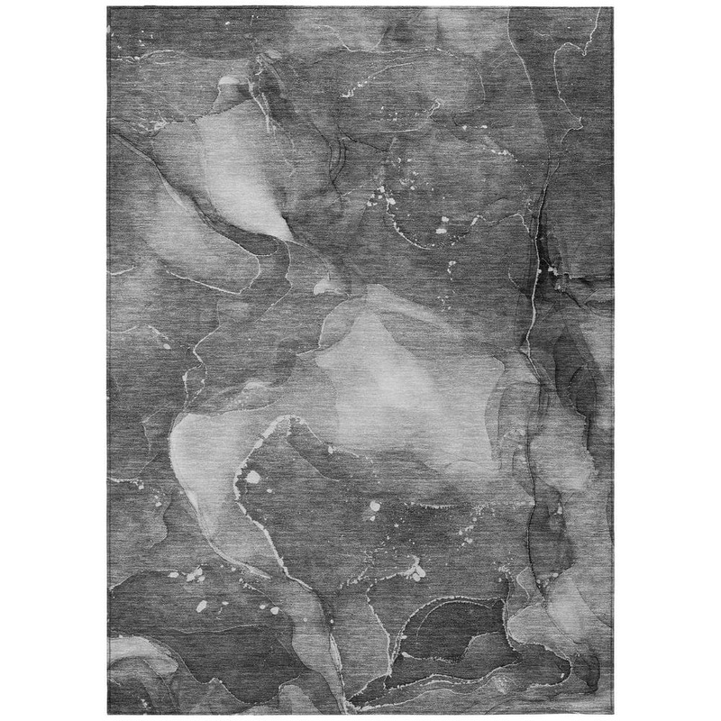 HomeRoots Gray 10 ft. x 14 ft. Woven Abstract Polyester Rectangle Indoor/Outdoor Area Rug 2000560518