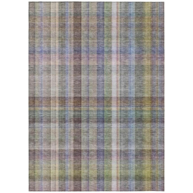 HomeRoots Gray 10 ft. x 14 ft. Woven Plaid Polyester Rectangle Indoor/Outdoor Area Rug 2000561501