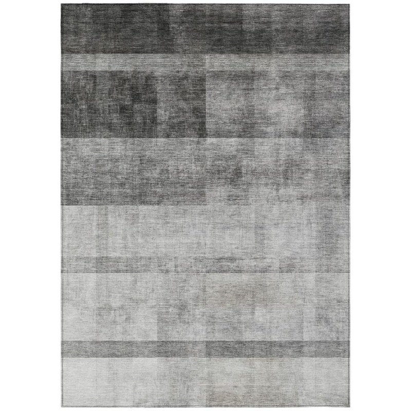HomeRoots Gray 5 ft. x 8 ft. Woven Solid Color Rectangle Indoor/Outdoor Area Rug 2000563641