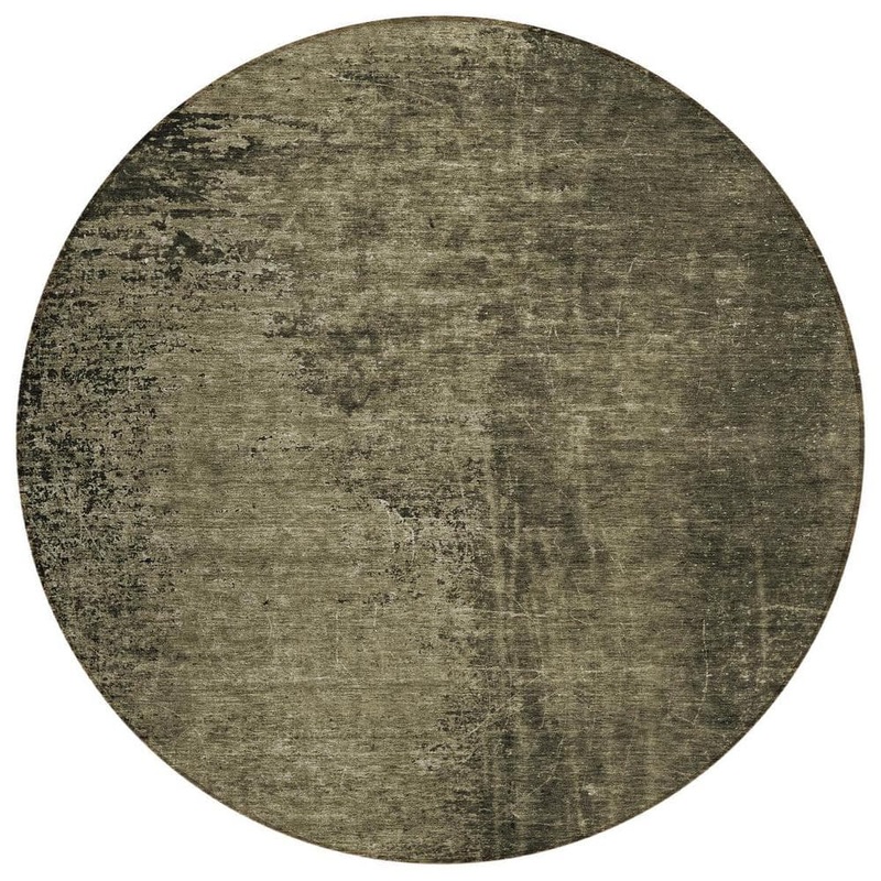 HomeRoots Gray 8 ft. Round Woven Abstract Round Indoor/Outdoor Area Rug 2000562691