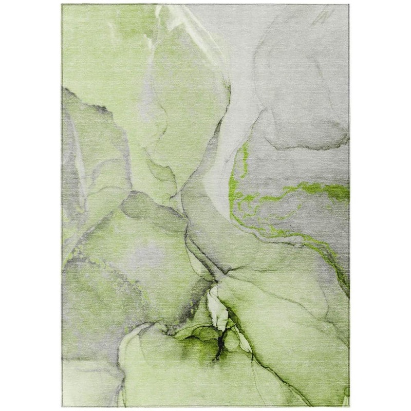 HomeRoots Green 5 ft. x 8 ft. Abstract Indoor / Outdoor Area Rug 2000559689