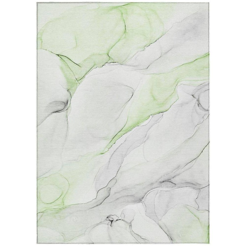 HomeRoots Green 5 ft. x 8 ft. Abstract Indoor / Outdoor Area Rug 2000560170