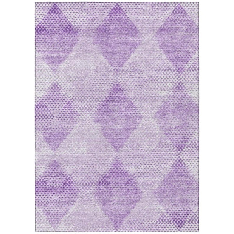 HomeRoots Lavender 9 ft. x 12 ft. Woven Geometric Rectangle Indoor/Outdoor Area Rug 2000561775
