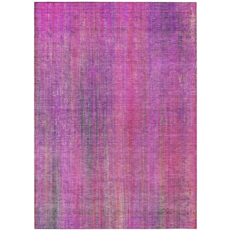 HomeRoots Lilac 8 ft. x 10 ft. Woven Striped Rectangle Indoor/Outdoor Area Rug 2000562602