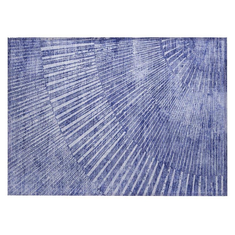 HomeRoots Navy Blue 2 ft. x 3 ft. Woven Abstract Rectangle Indoor/Outdoor Area Rug 2000561975